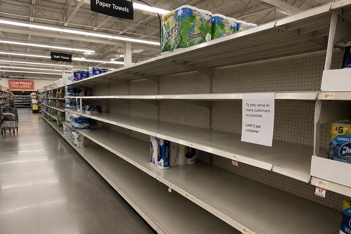 Empty Shelves Prior to a Storm