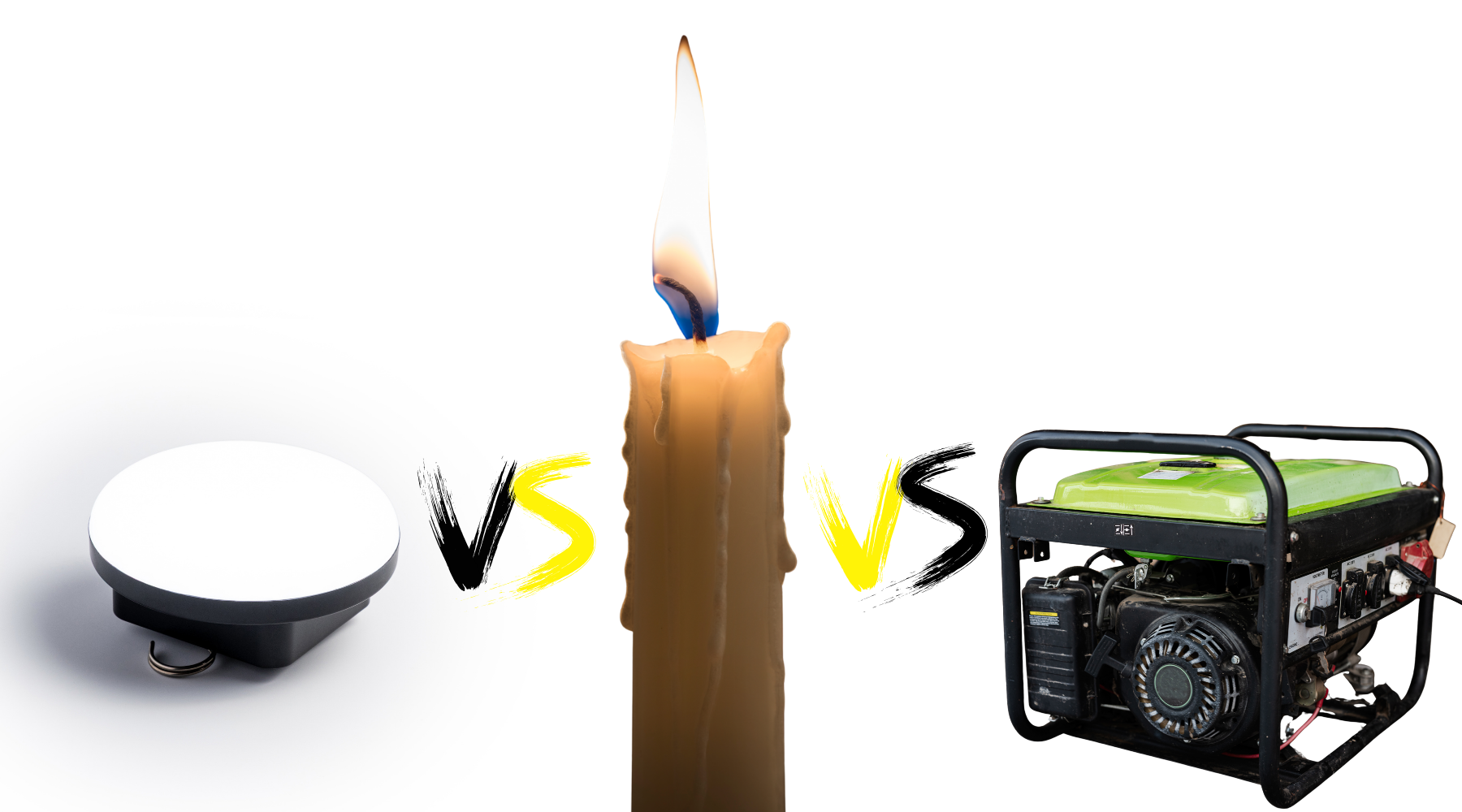 Rechargeable Light vs. Candles vs. Generato