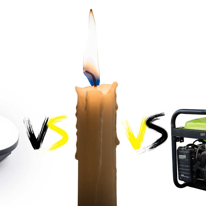 Rechargeable Light vs. Candles vs. Generato