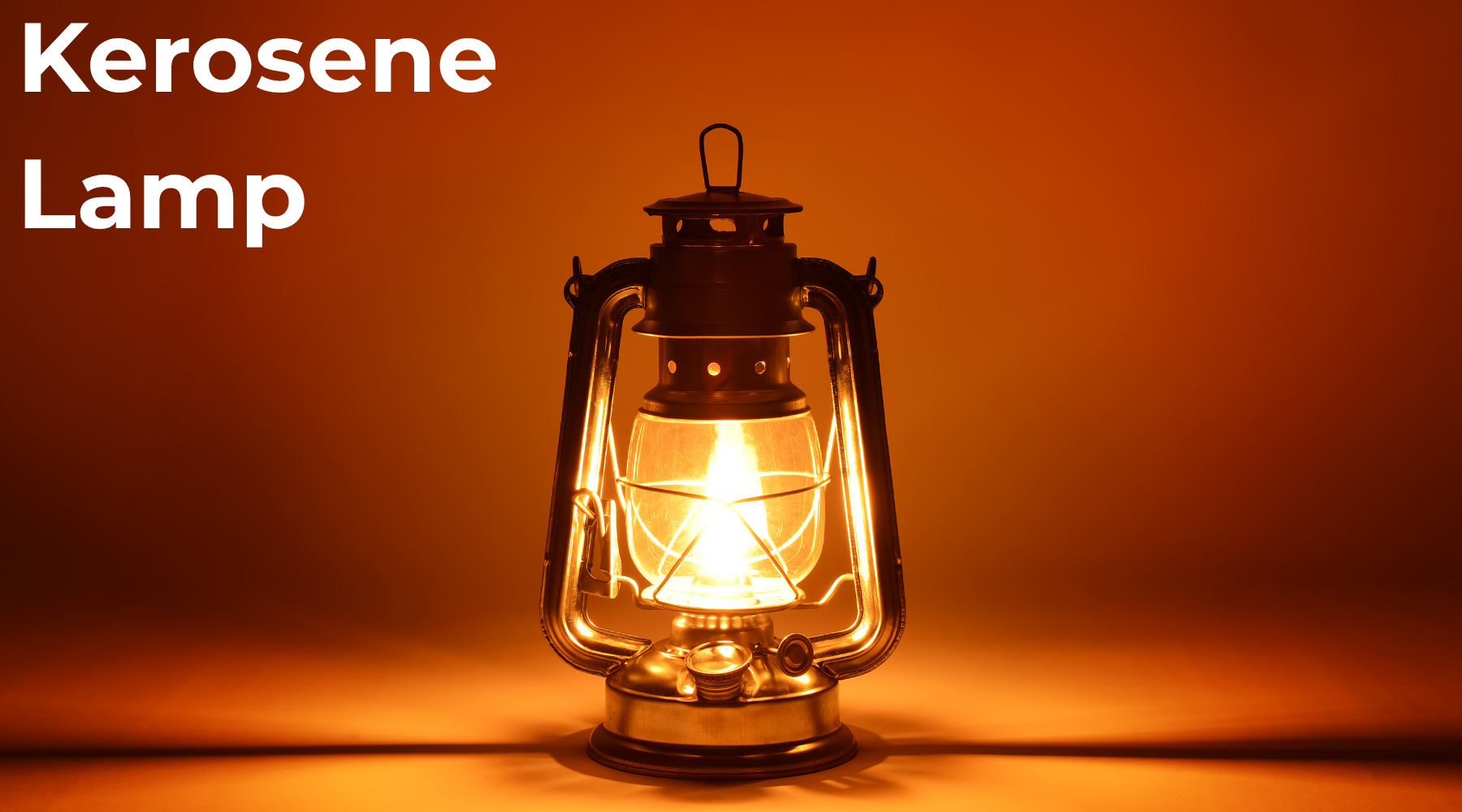 Kerosene lamp are dangerous on a flat background