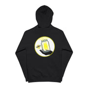 Size chart for the black zip hoodie