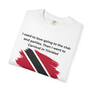 black t-shirt folded showing the fabric tag