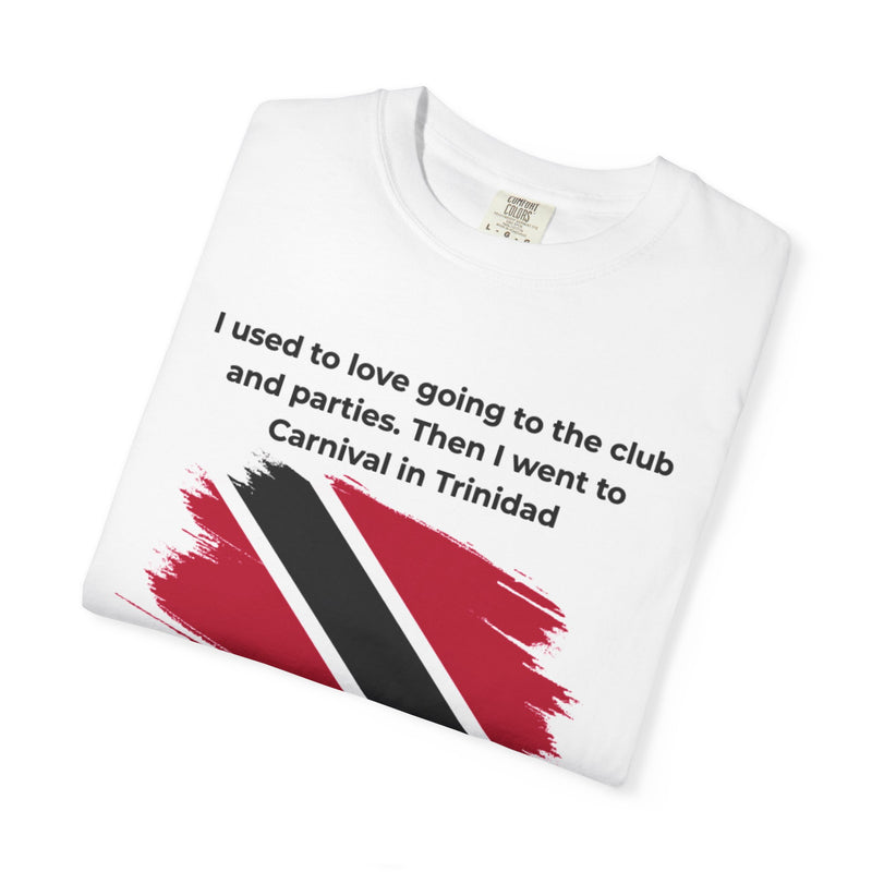 black t-shirt folded showing the fabric tag