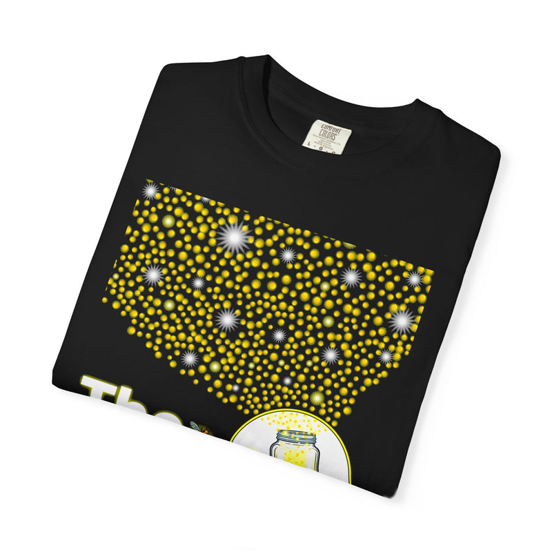 garment dyed t-shirt shown flat, back view