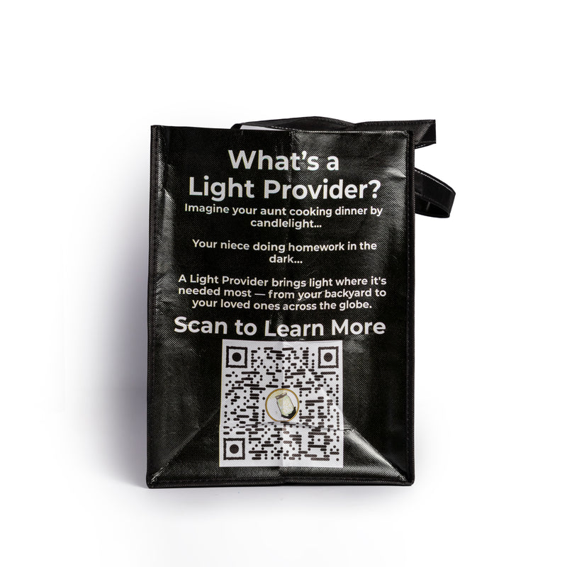Reusable Grocery Shopping Bag side view with QR code