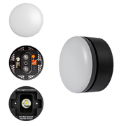 Black mount in use with a wireless light - showing all angles on a white background