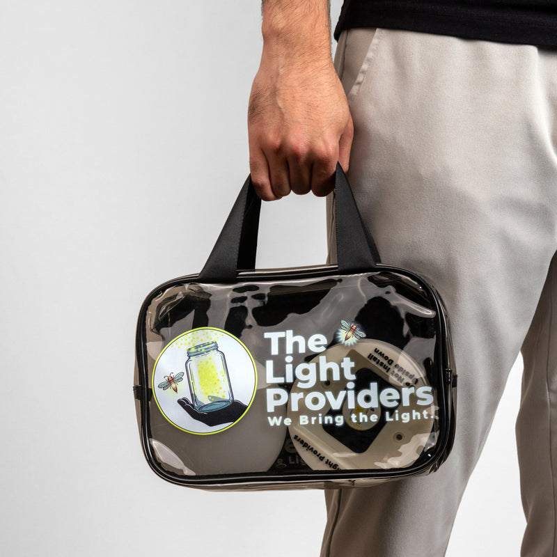 Clear Utility Travel Bag - being carried
