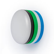 Green, White & Blue Pattern wall mount with wireless light on a white background