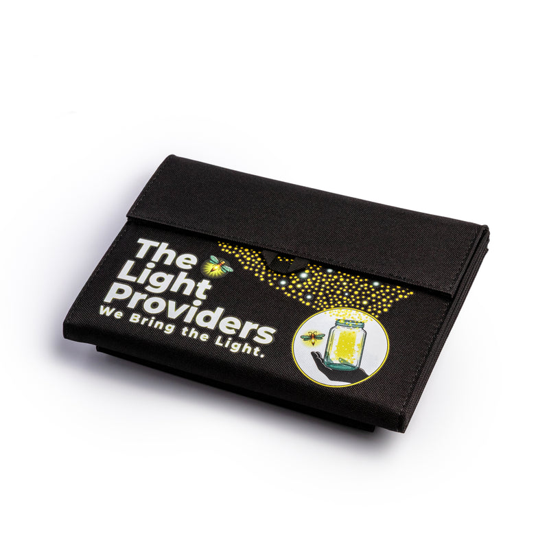 Dual Solar Panel front view with The Light Providers logo