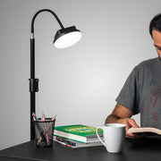 Wireless light and Flexible Tripod in use over a person at a desk