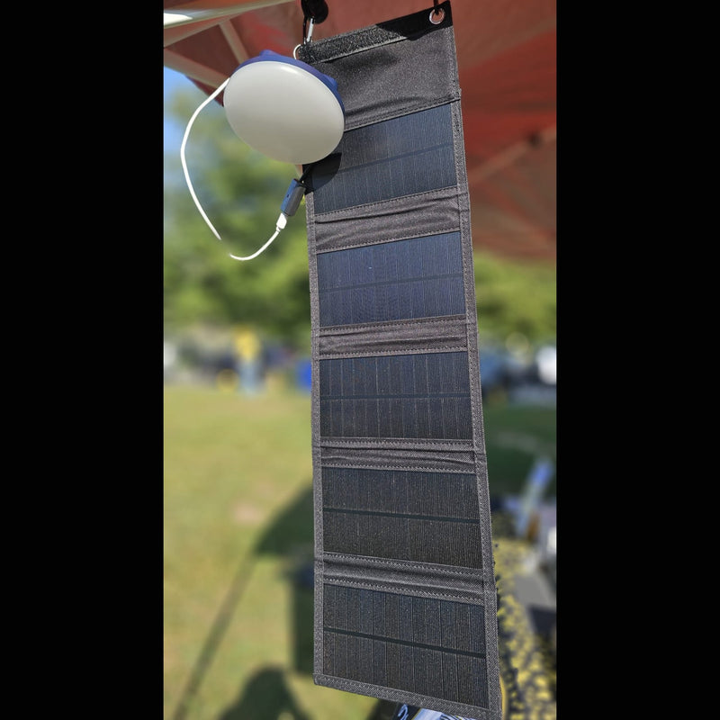 Wireless Light & Portable Solar Panel Bundle - The Light Providers - hanging in use view